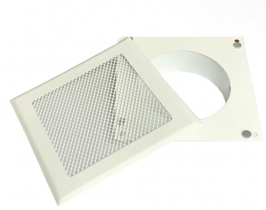 Решетка вентиляционная вытяжная Виенто 150x150 с рамкой и защитой от обратной тяги