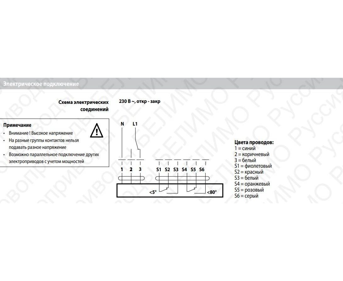 Belimo ben230 схема подключения